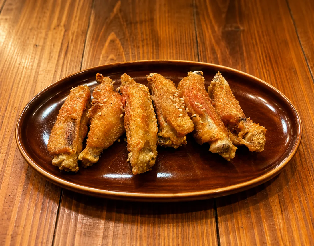 やしま名物の手羽先揚げ
